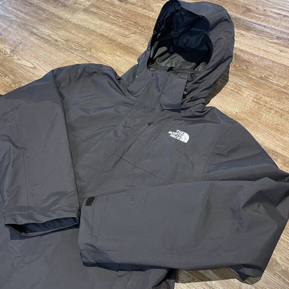 The North Face Dryvent Mono Mountain Jacket Mens Medium Black Hooded Outdoor - Picture 2 of 16